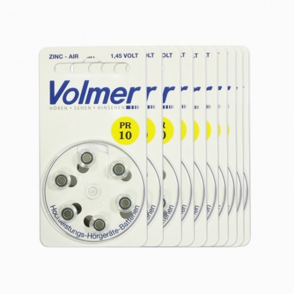 Hörgeräte Batterien Volmer PR 10 10x6 Stück